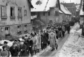 Wasserfestumzug 1952 in Stebbach, Hauptstrae